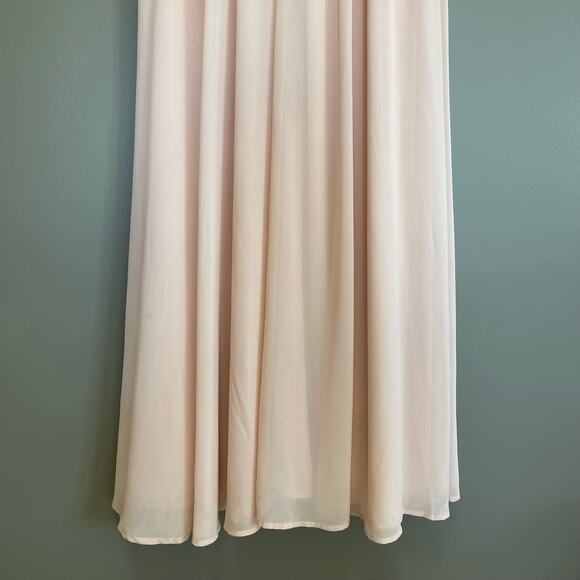 Lulus Thoughts of Hue Blush Surplice Maxi Dress Small Bridesmaid Light Pink - Picture 14 of 16